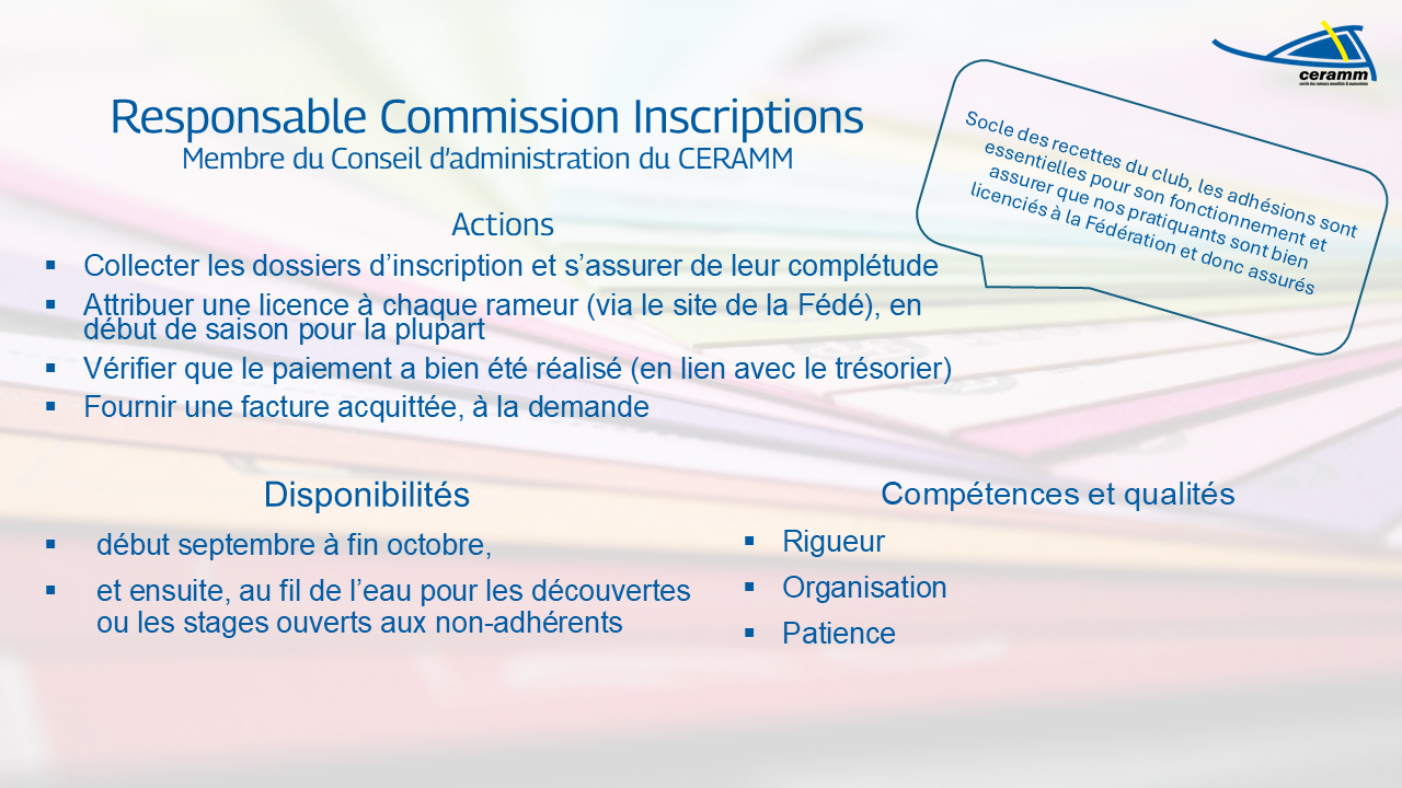 Fiche benevole Inscriptions NL