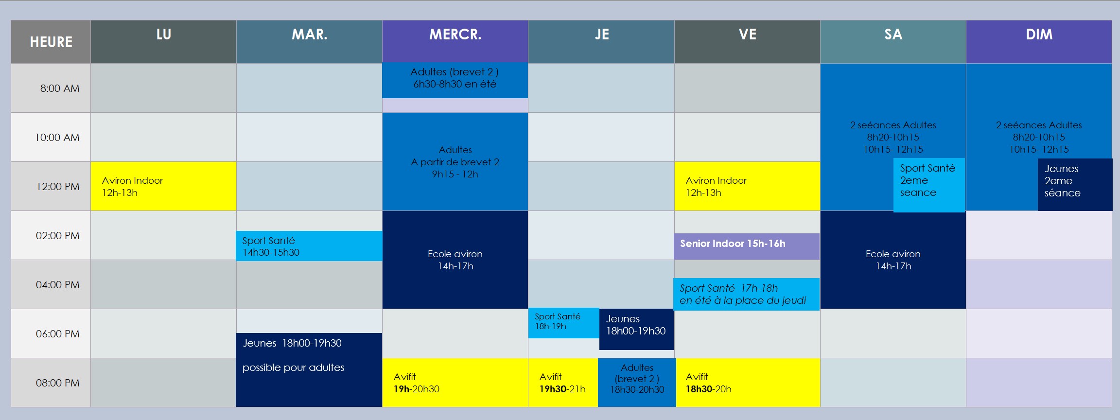 Horaires club v2